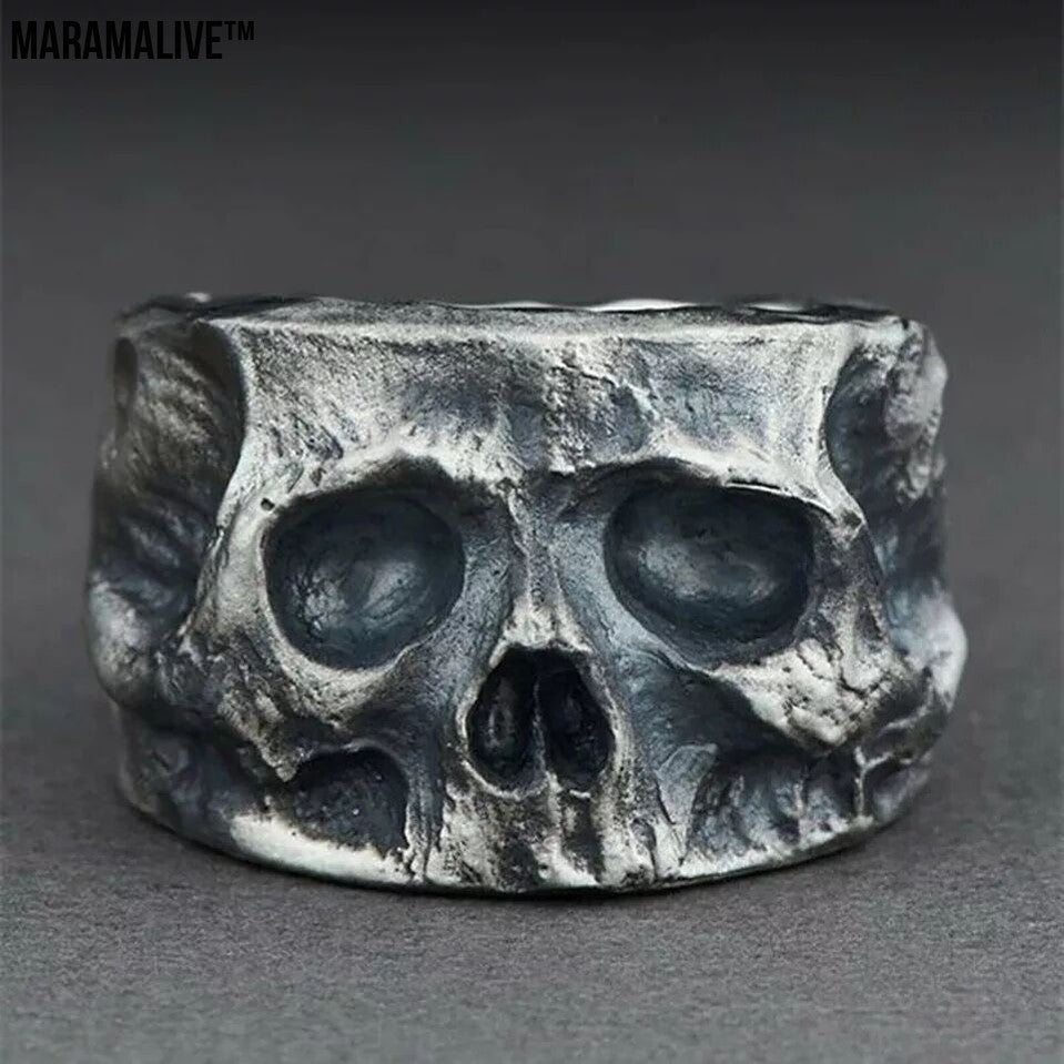 Vintage Punk Style Skull Men's Ring