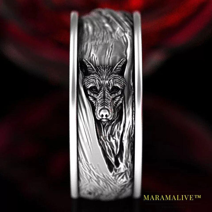 Vintage Punk Style Wolf Head Ring