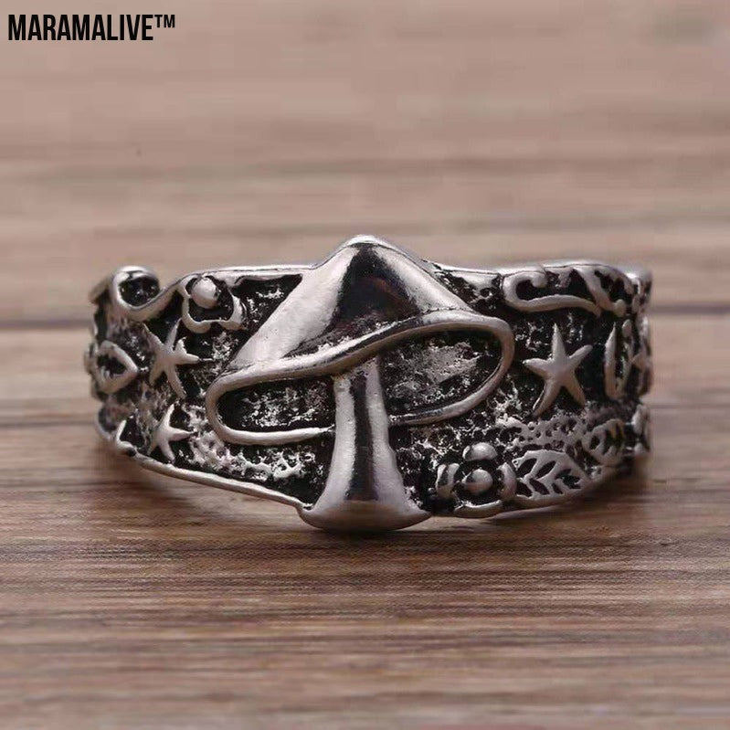 Vintage Star Flower Pattern Ring