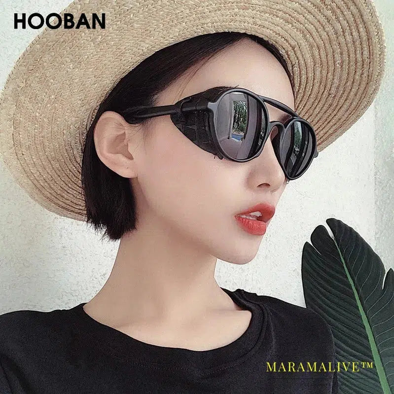 Vintage Steampunk Brand Design Sunglasses Women Men Retro Round Male's Sun Glasses Female Vintage Driving Eyewear Shade UV400