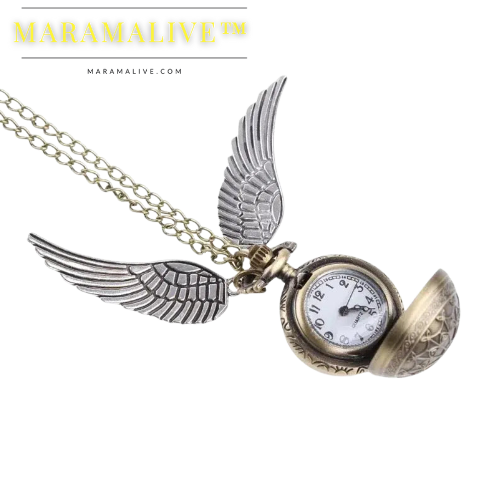 Vintage Steampunk Bronze Tone Pendant Necklace Pocket Watch - Retro Style Timepiece