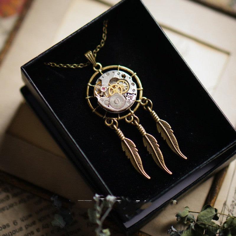 Vintage Steampunk Dream Catcher Necklace