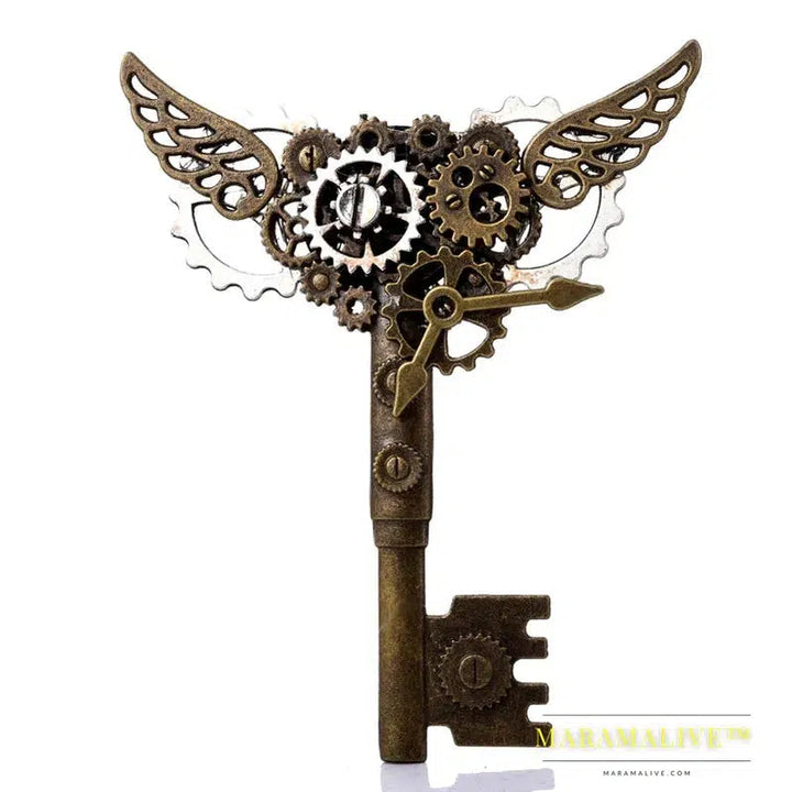 Vintage Steampunk Hair Clip Goth Lady Lolita Girls Gear Key Wings Hairpin Cog Headwear