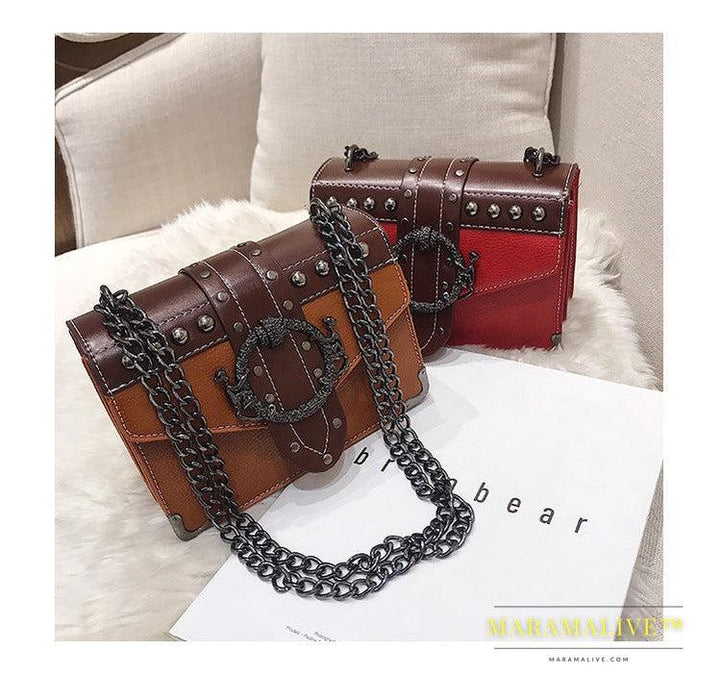 Vintage Studded Shoulder Bag