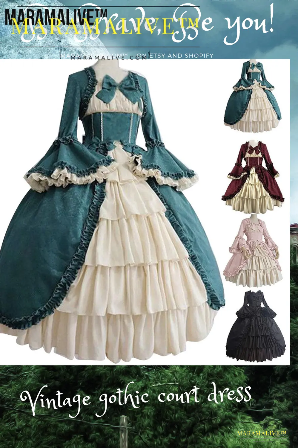 Vintage gothic court dress - Renaissance Court-Couture