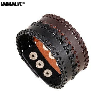 Vintage punk leather bracelet