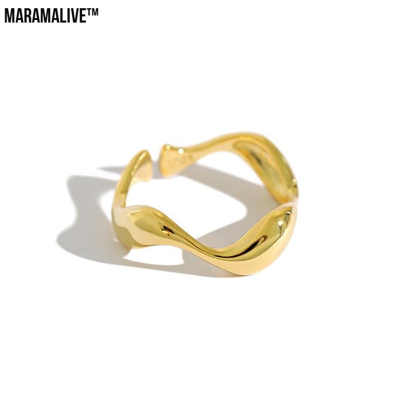 Wavy Glossy Women's Ring