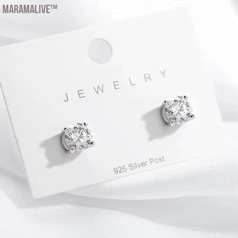 Wedding Day Silver Stud Earrings - Delicate Jewelry