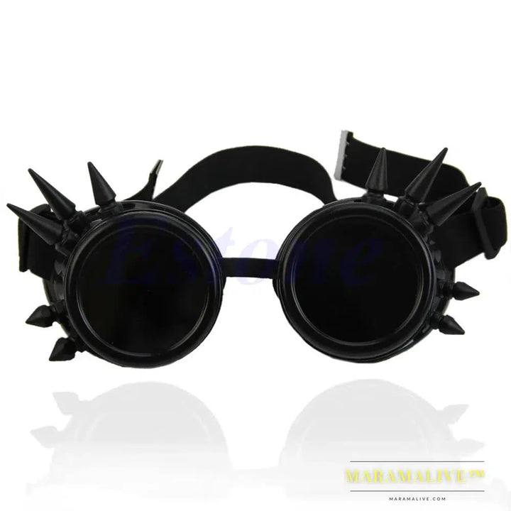 Welding Round goggle steampunk cyber Goth Sunglasses Rivet spiked goggles Cosplay Antique Victorian dirt bike sunglasses