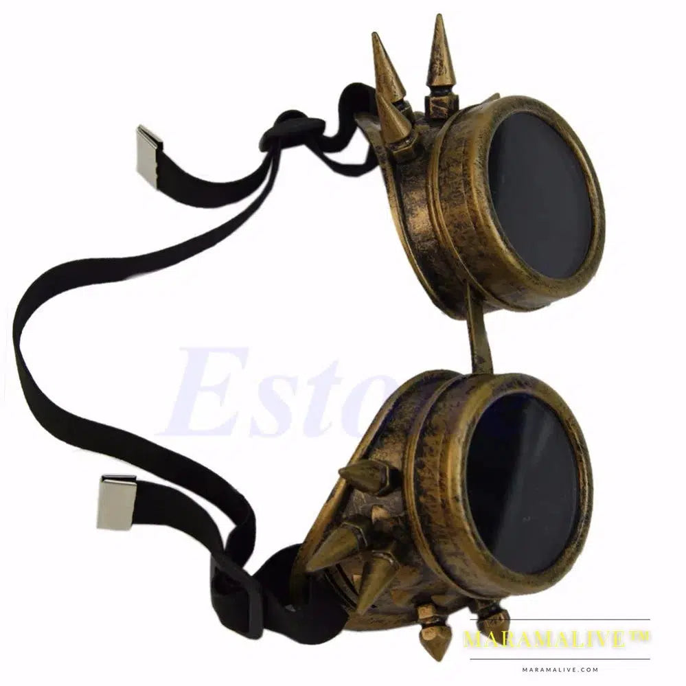 Welding Round goggle steampunk cyber Goth Sunglasses Rivet spiked goggles Cosplay Antique Victorian dirt bike sunglasses