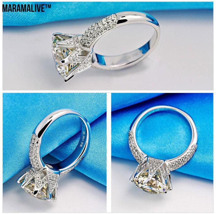 White Gold Female Moissanite Ring