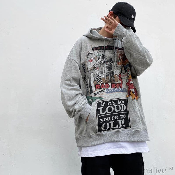 White Hip Hop Hoodie Streetwear Fashion Gothic Sweatshirt Spring Tops Casual Funny Spring Autumn Hoodies Male