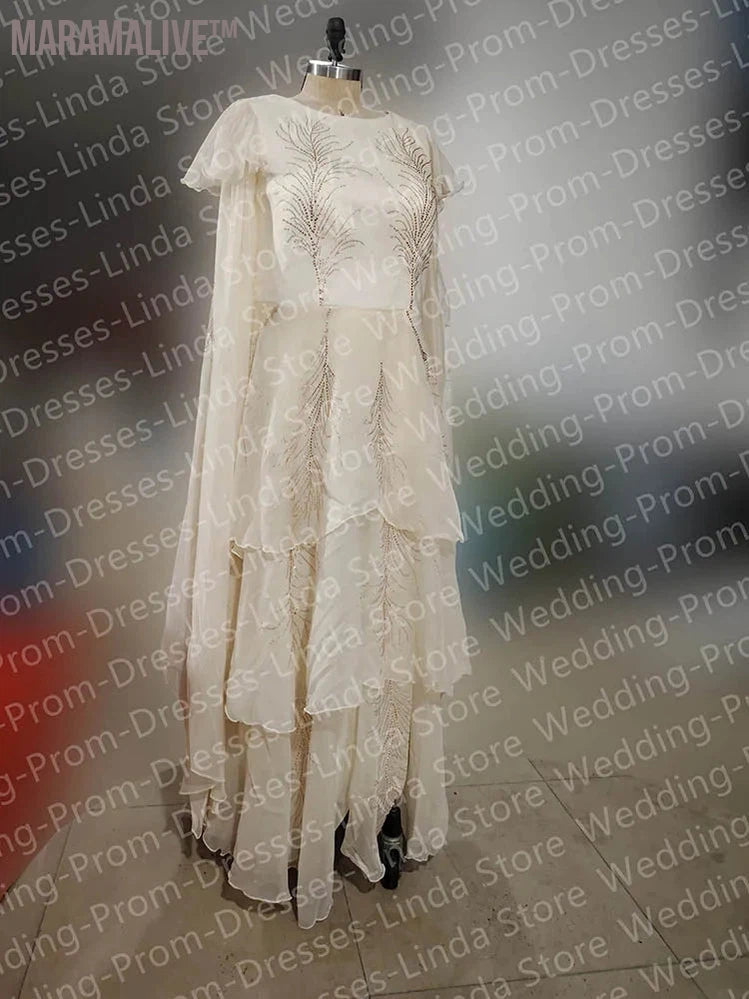 White Sparkle Long Celebrity Dresses for Women Boat-Neck Floor-Length Tiered Special Events Gala Evening Party Luxury Replica Dress