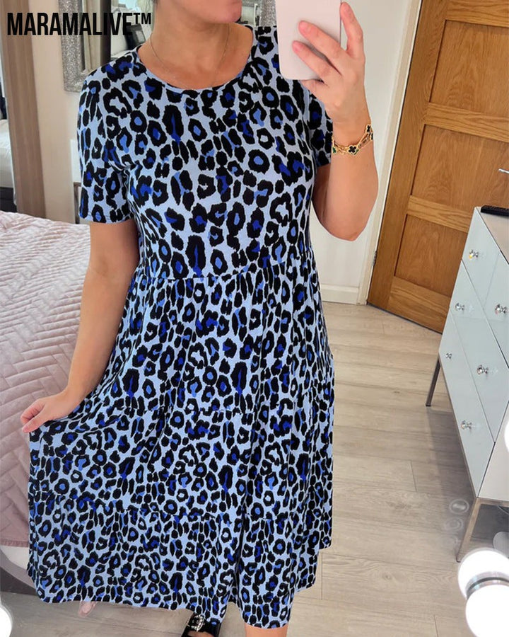 Wild & Free! Leopard Print Loose Dress for Summer Fun