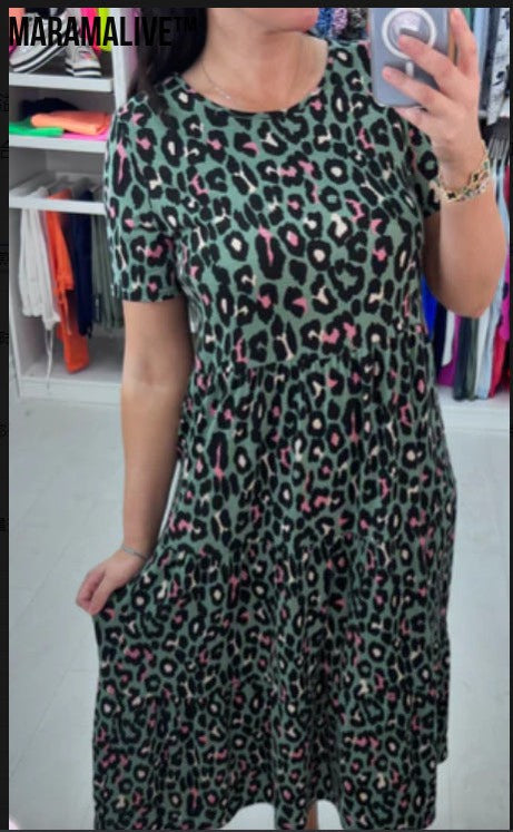 Wild & Free! Leopard Print Loose Dress for Summer Fun