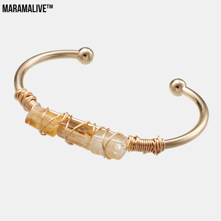 Winding Crystal Gold-plated Crystal Bracelet