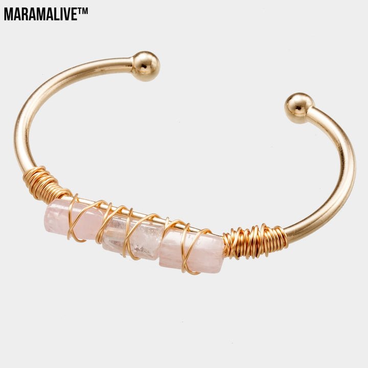 Winding Crystal Gold-plated Crystal Bracelet