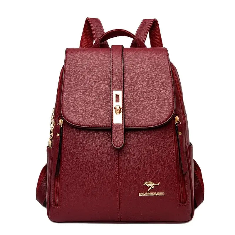 Winter 2024 New Women Leather Backpacks Fashion Shoulder Bags Female Backpack Ladies Travel Backpack School Bags For Girls