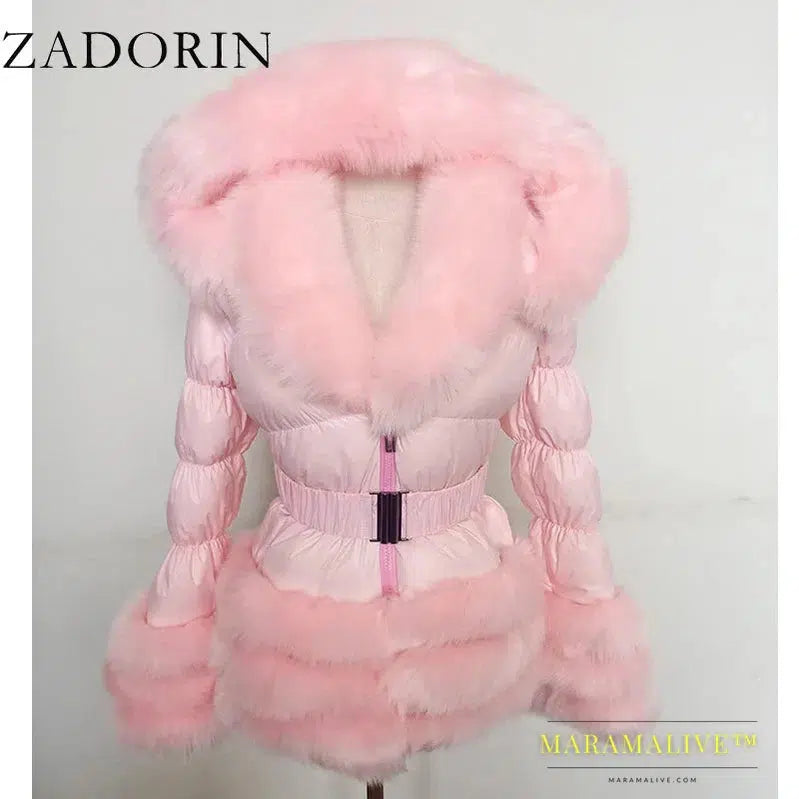 Winter Coat Women New Fashion Faux Fur Coat Detachable Sleeves Hood Duck Down Coats Hooded Black Puffer Jacket Outwear