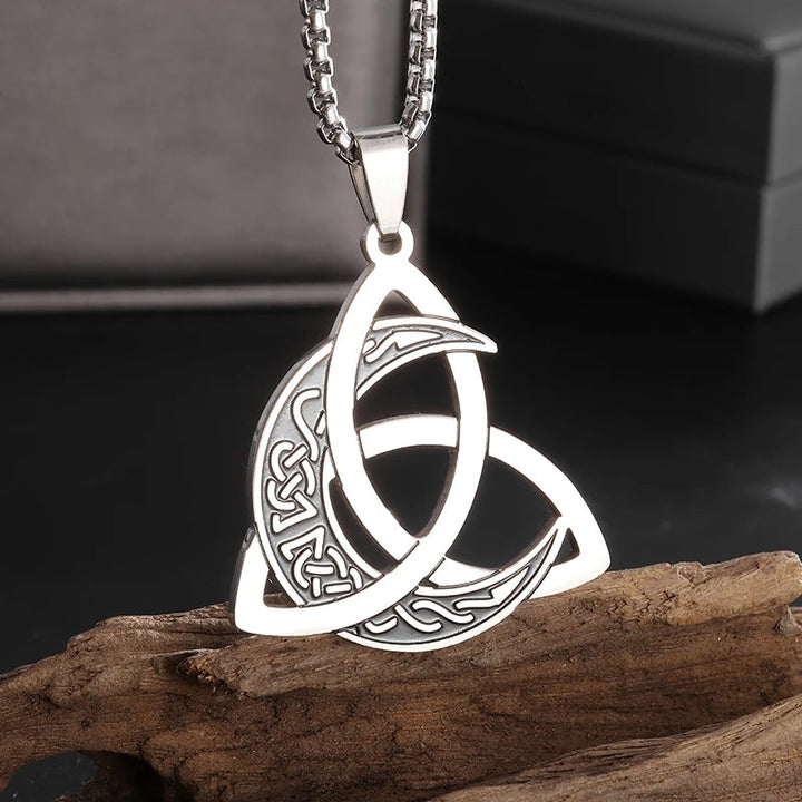 Witch Knot Necklace Stainless Steel Magic Knot Pagan Witchcraft Symbols Pendant Celtic Knot Necklace Jewelry Gifts for Women