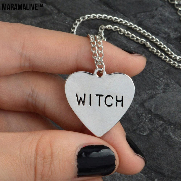 Witch Necklace Creative Love Halloween Necklace