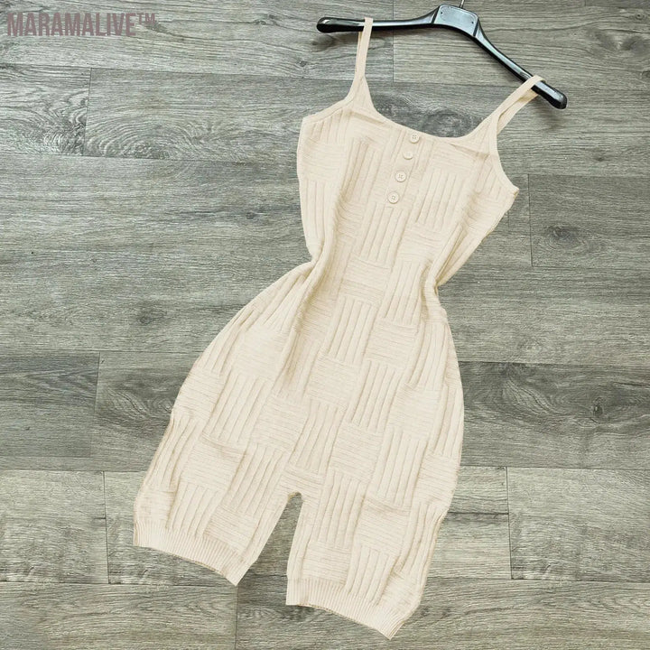 Woman Casual Summer Backless Romper Ladies Sexy Solid Color Breathable Sleeveless Suspenders One Piece Playsuits