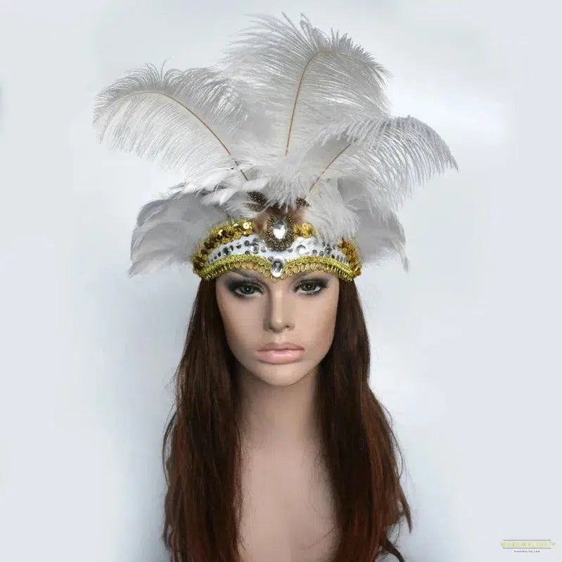 Women Brazil Carnival Party Feather Headdress Headpiece Crown Headdress Headband for Party Halloween