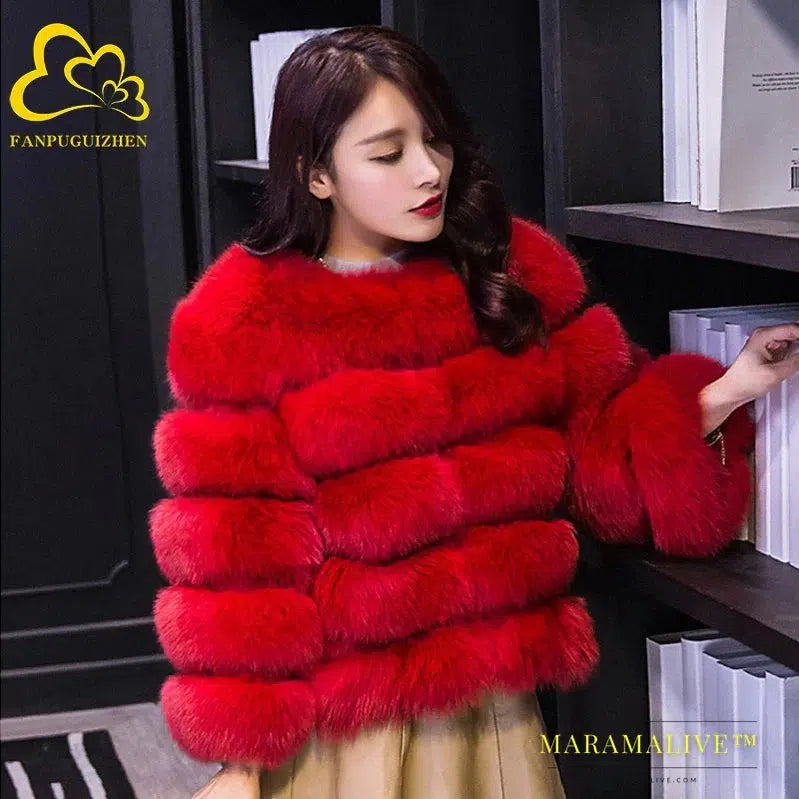 Women Coats Autumn Winter New Fashion Pink Faux Fur Coat Elegant Thick Warm Outerwear Fake Fur Woman Jackets