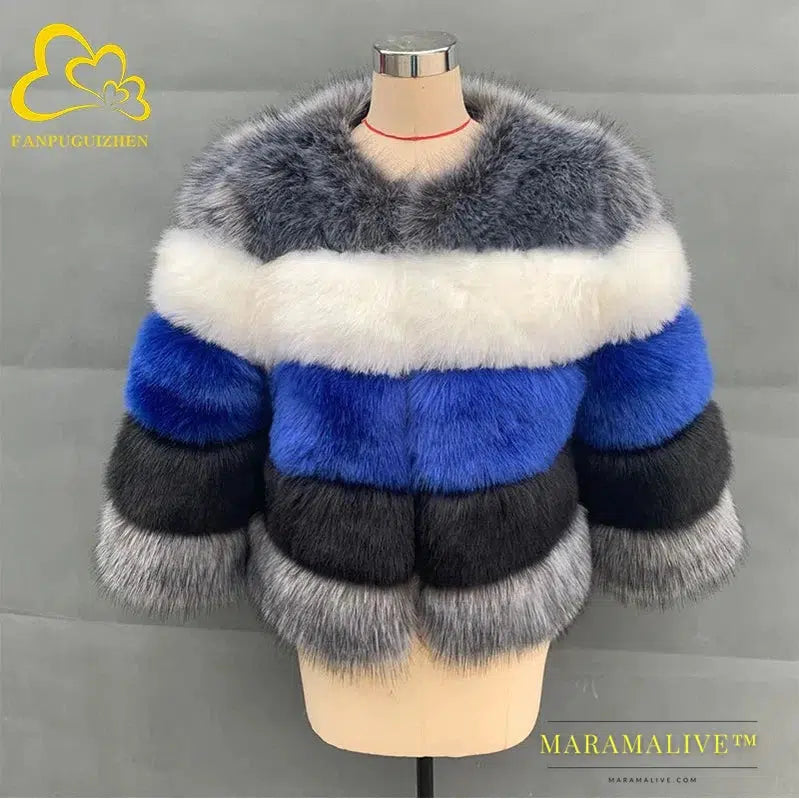 Women Coats Autumn Winter New Fashion Pink Faux Fur Coat Elegant Thick Warm Outerwear Fake Fur Woman Jackets