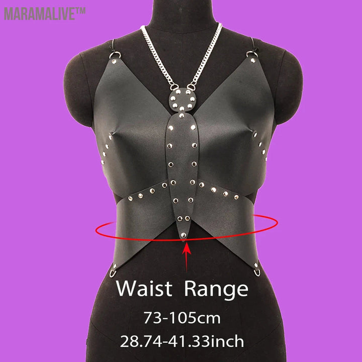 Women Fashion Corset Belt Leather Butterfly Top Leather Butterfly Crop Backless Festival Wear Chest Harness Woman Rave Harness