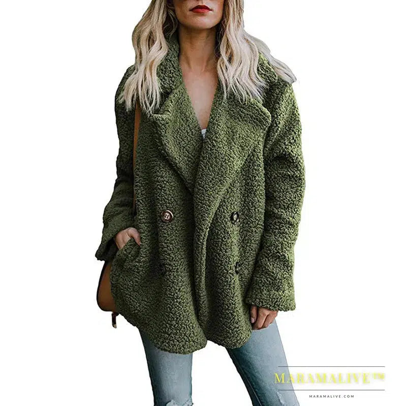 Women Faux Fur Coat Warm Autumn Winter Teddy Female Casual Coat Oversized Soft Fluffy Fleece Jackets Overcoat