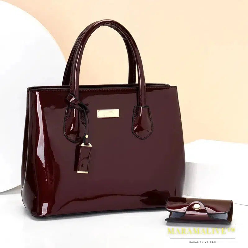 Women Handbags High Quality Patent Leather Women's Bag Fashion Shoulder bag Luxury Tote bag+card package Designer Messenger Bags