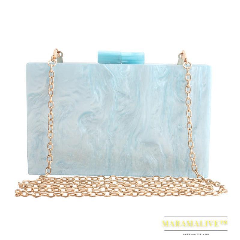 Women Handbags Marble Pattern Acrylic Bag Luxury Handbags Women Bags