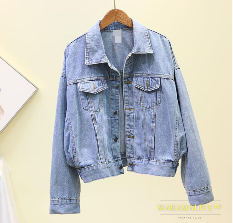 Women Heavy-duty Diamond-studded Denim Jacket