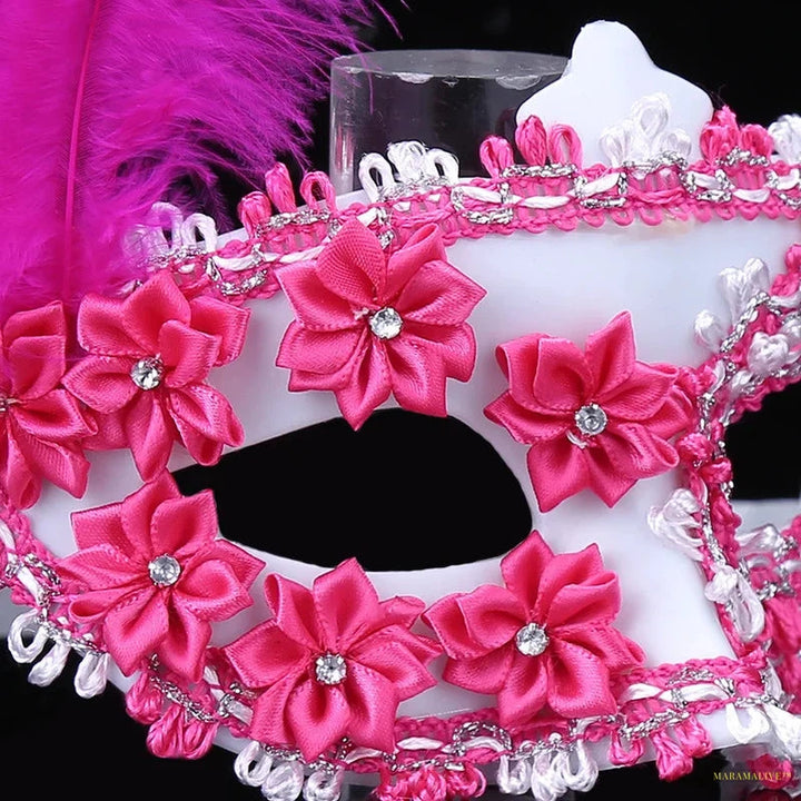 Women Lace Masquerade Masks Feather Flowers Masks Sexy Halloween Carnival Prom Party and Dance Wedding Masks