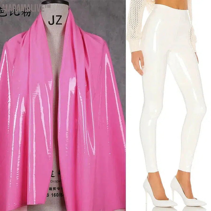 Women Shiny PU Leather White PVC Pants Slim 4XL Sexy Leggings Latex Stretchy High Waist Bodycon Pants Summer Skinny Trousers