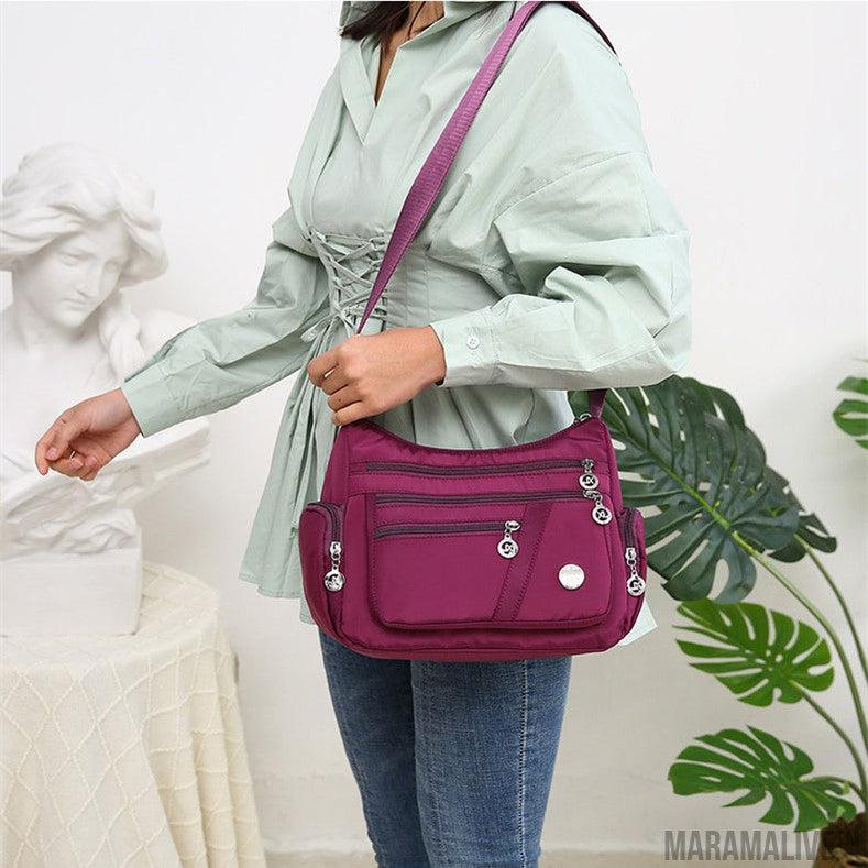 Women Shoulder Bag Multi-pocket Design Waterproof Casual High Capacity Crossbody Bag