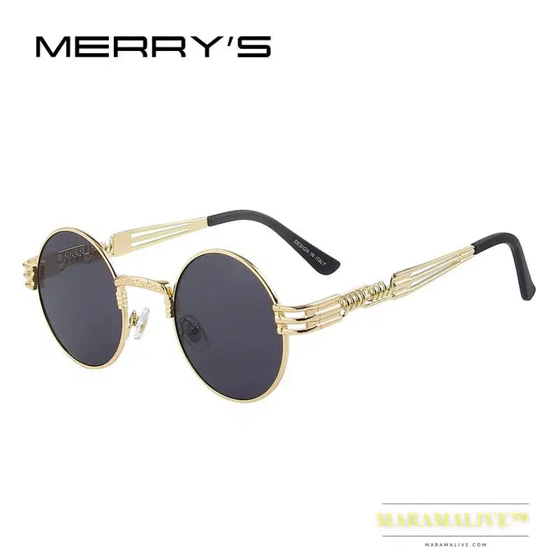 Women Steampunk Sunglasses Men Retro Round Sunglasses Metal Sun glasses Men Oculos De Sol UV400