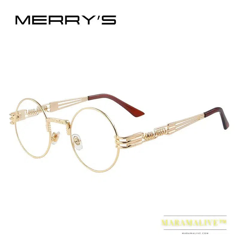 Women Steampunk Sunglasses Men Retro Round Sunglasses Metal Sun glasses Men Oculos De Sol UV400