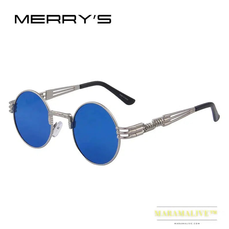 Women Steampunk Sunglasses Men Retro Round Sunglasses Metal Sun glasses Men Oculos De Sol UV400