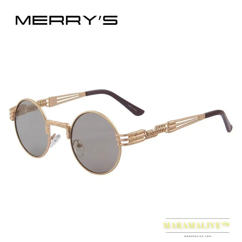 Women Steampunk Sunglasses Men Retro Round Sunglasses Metal Sun glasses Men Oculos De Sol UV400