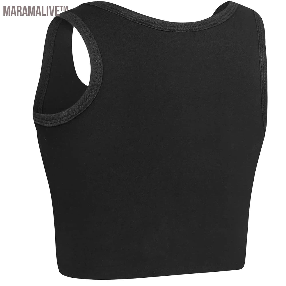 Women Tomboy Trans Elastic Chest Binder Breathable Cotton Slim Fit Tank Top