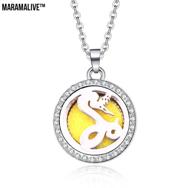 Women's Aromatherapy Oil Round Necklace