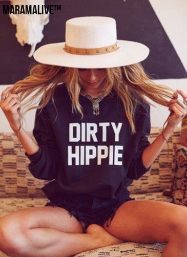 Women's DIRTY HIPPIE Letter Sweatshirt