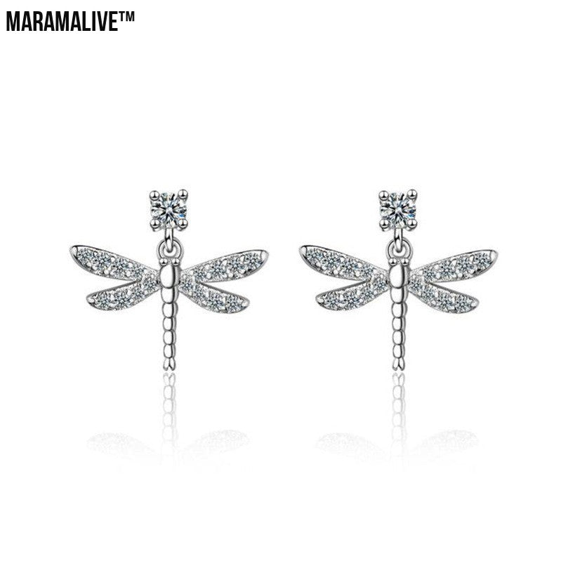 Women's Dragonfly Diamond Earrings