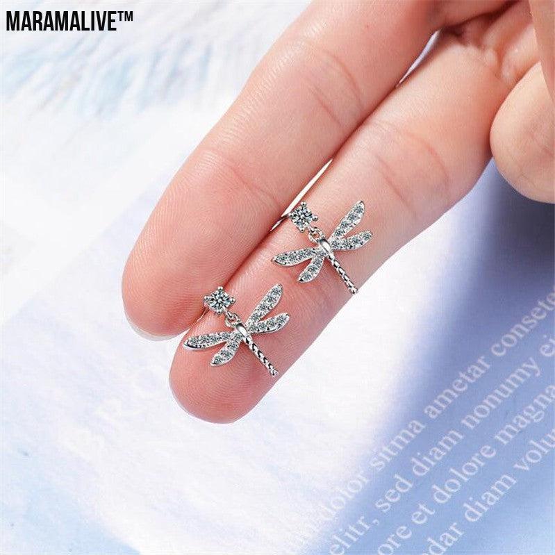 Women's Dragonfly Diamond Earrings