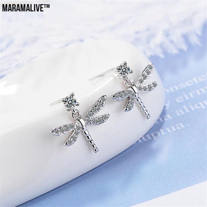 Women's Dragonfly Diamond Earrings