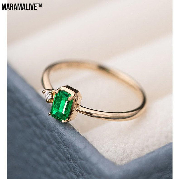 Women's Emerald Diamond Ring With Colored Stones