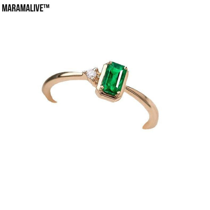 Women's Emerald Diamond Ring With Colored Stones