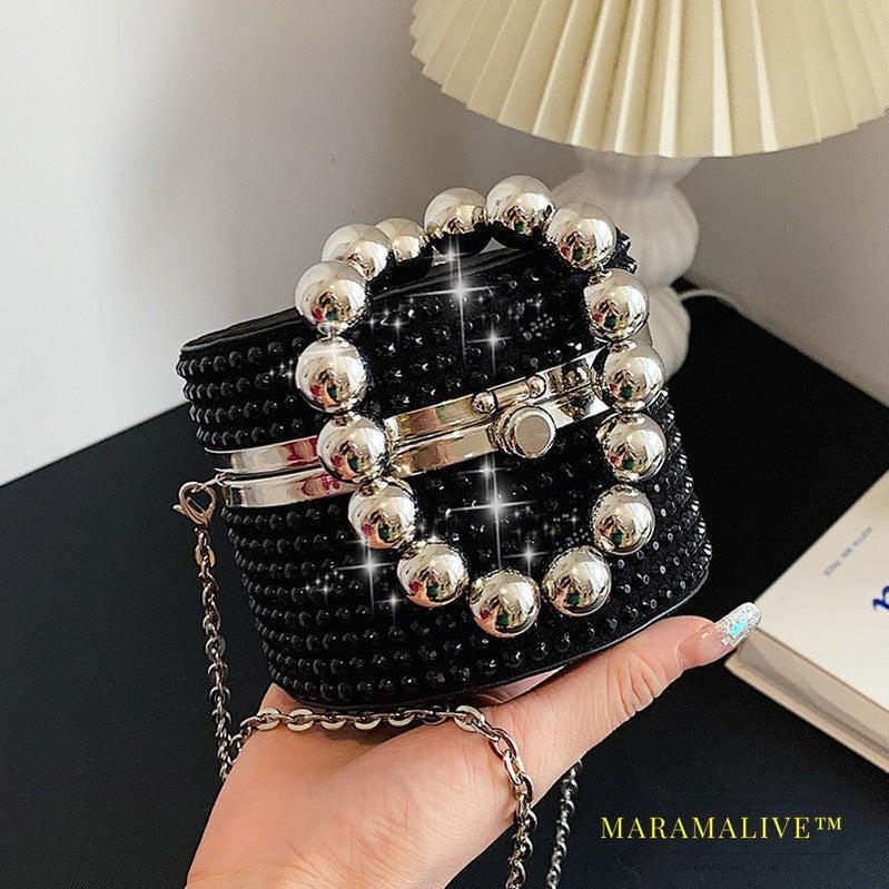 Women's Fashion Diamond-studded Pearl Hand Crossbody Bag